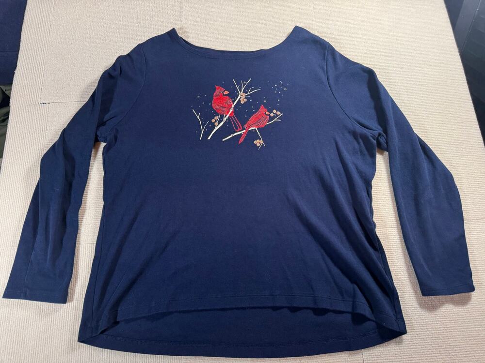 Croft and Barrow The Classic Tee Women's Petite XL PXL Long Sleeve Winter Cotton